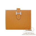 エルメス ベアン コンパクト ゴールド エプソン シルバー金具 HERMES Bearn Compact GOLD(37) Epsom Silver