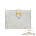 エルメス ベアン コンパクト ベトン クロコダイル アリゲーターマット ゴールド金具 Bearn Compact BETON(8L) Crocodile Alligator Matte Gold(4)