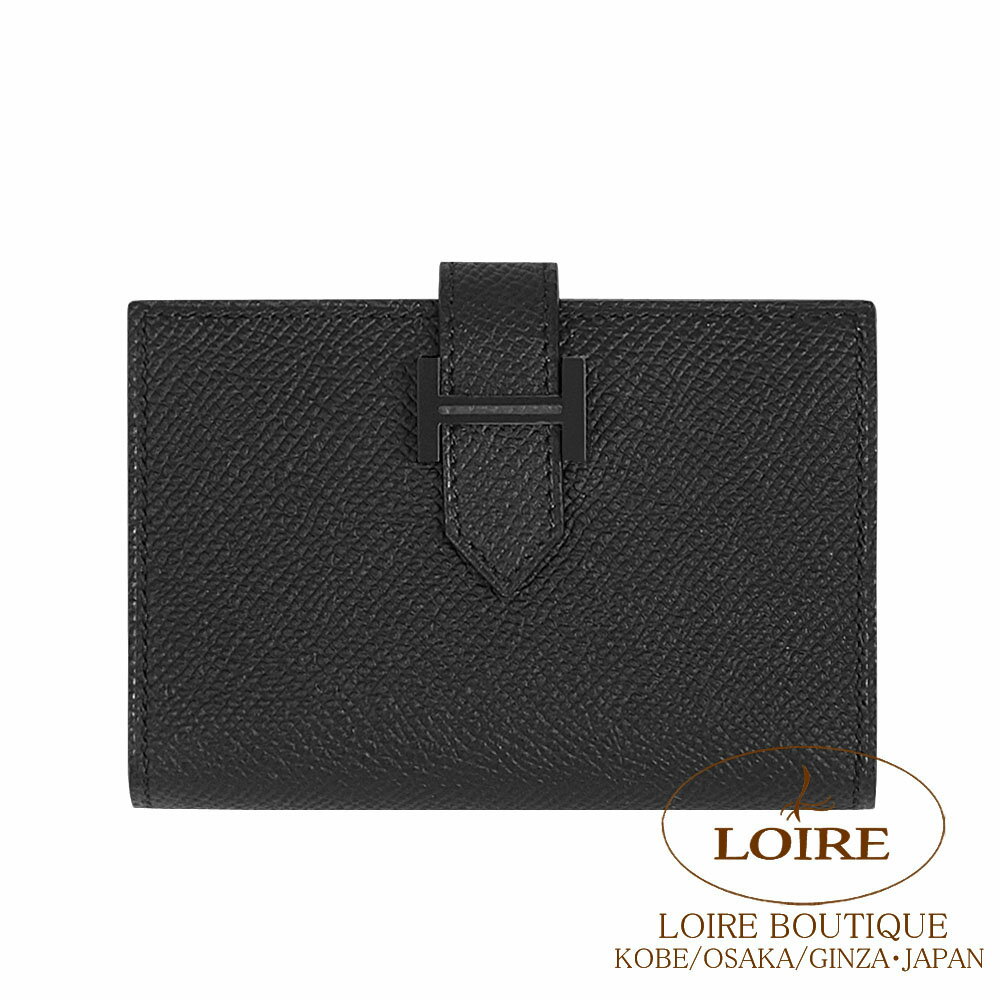 エルメス ベアン カードケース モノクローム クロ エプソン ブラック金具 HERMES Bearn Card Case Monochrome NOIR(89) Epsom Black