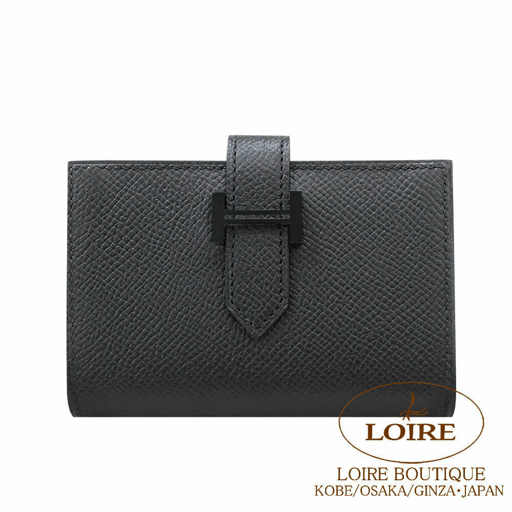 エルメス ベアン ミニ (コインケース付きカードケース) モノクロームクロ エプソン ブラック金具 HERMES Bearn Mini Monochrome NOIR(89) Epsom Black