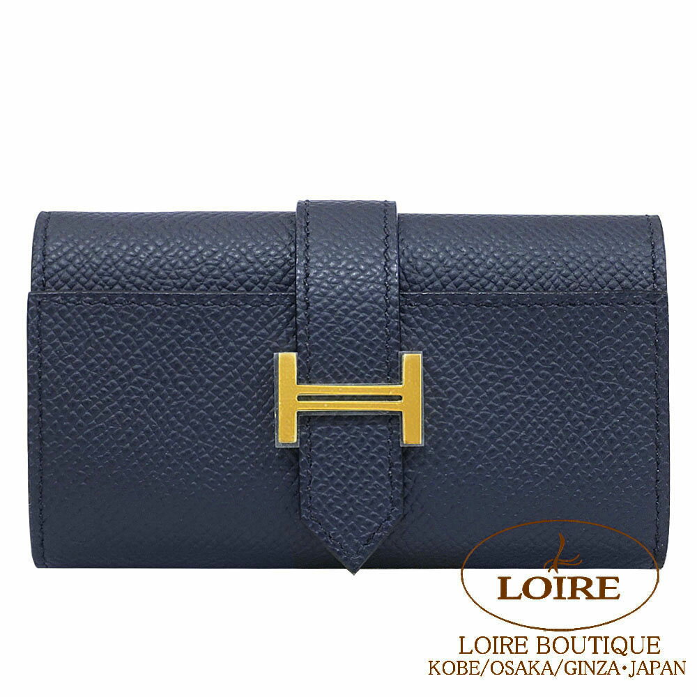 エルメス キーケース（メンズ） エルメス ベアン キーケース 4連 ブルーインディゴ エプソン ゴールド金具 HERMES Bearn Key Case BLEU INDIGO(76) Epsom Gold