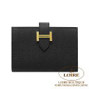 エルメス ベアン カードケース クロ エプソン ゴールド金具 HERMES Bearn Card Case NOIR(89) Epsom Gold