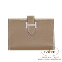 エルメス ベアン カードケース エトゥープ ヴォー・マダム シルバー金具 HERMES Bearn Card Case ETOUPE(18) Veau Mada...