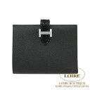 エルメス ベアン コンパクト タッチ クロ エプソン×クロコダイル アリゲーター シルバー金具 HERMES Bearn Touch Compact NOIR(89)Epsom/Crocodile Alligator Silver