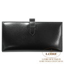 エルメス ベアン スフレ モノクロームクロ ボックスカーフ ブラック金具 HERMES Bearn Soufflet Monochrome NOIR(89) B...