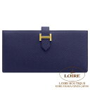 エルメス ベアン スフレ ブルーサフィール エプソン ゴールド金具 HERMES Bearn Soufflet BLEU SAPHIR(73) Epsom Go...