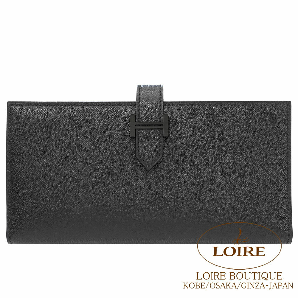 エルメス ベアン スフレ モノクローム クロ ヴォー・マダム ブラック金具 HERMES Bearn Soufflet Monochrome NOIR(89) Veau Madame Black