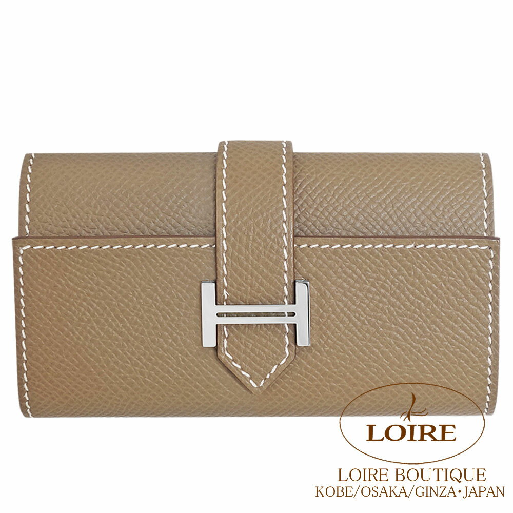 エルメス ベアン キーケース 4連 エトゥープ エプソン シルバー金具 HERMES Bearn Key Case ETOUPE(18) Epsom Silver