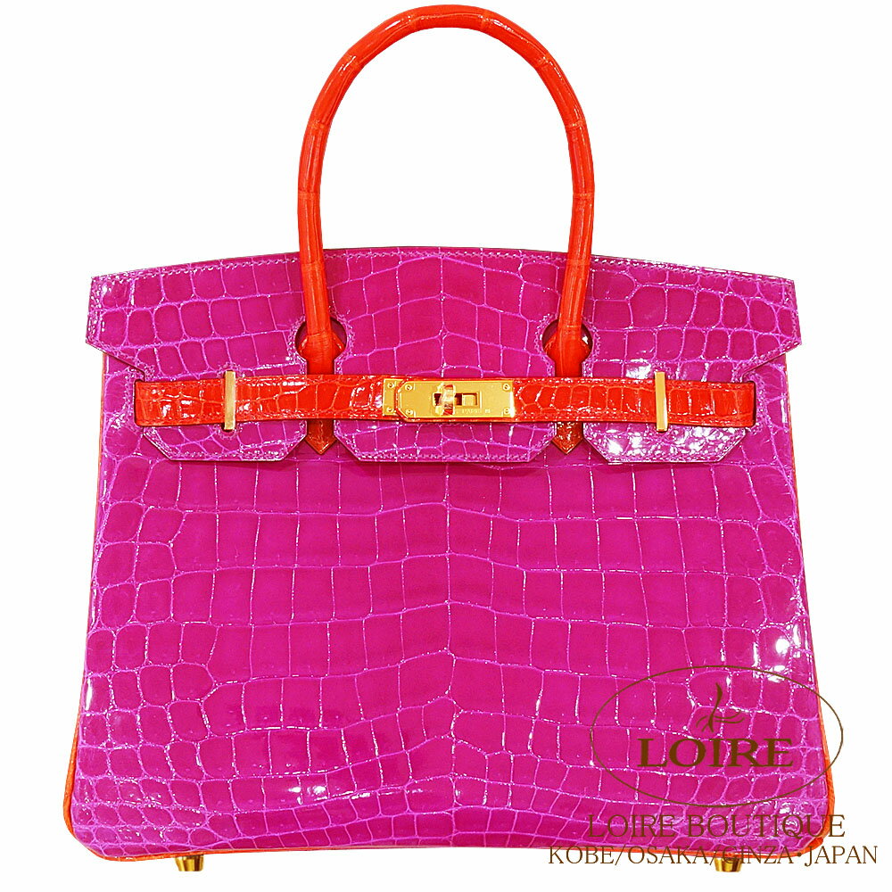 エルメス バーキン 30 パーソナル ローズシェヘラザードxゼラニウム クロコダイル ニロティカス ゴールド金具 HERMES Birkin 30 ROSE SHEHERAZADE(J5)/GERANIUM(D5) Crocodile Niloticus Gold