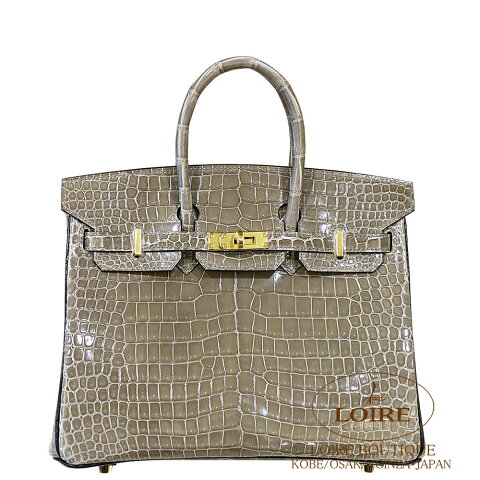 エルメス[HERMES]　バーキン 25cm[Birkin 25cm]　パーソナルオーダーポロサス　グリトゥールトゥレール (トゥルティールグレー)×クロ [GRIS TOURTERELLE(81)/NOIR(89)]　ゴールド金具