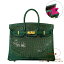 ᥹ С 25 ѡʥ ե󥻡ߥإ饶  ݥ ɶ HERMES Birkin 25 VERT FONCE(67)/ROSE SHEHERAZADE(J5) Crocodile Porosus Gold