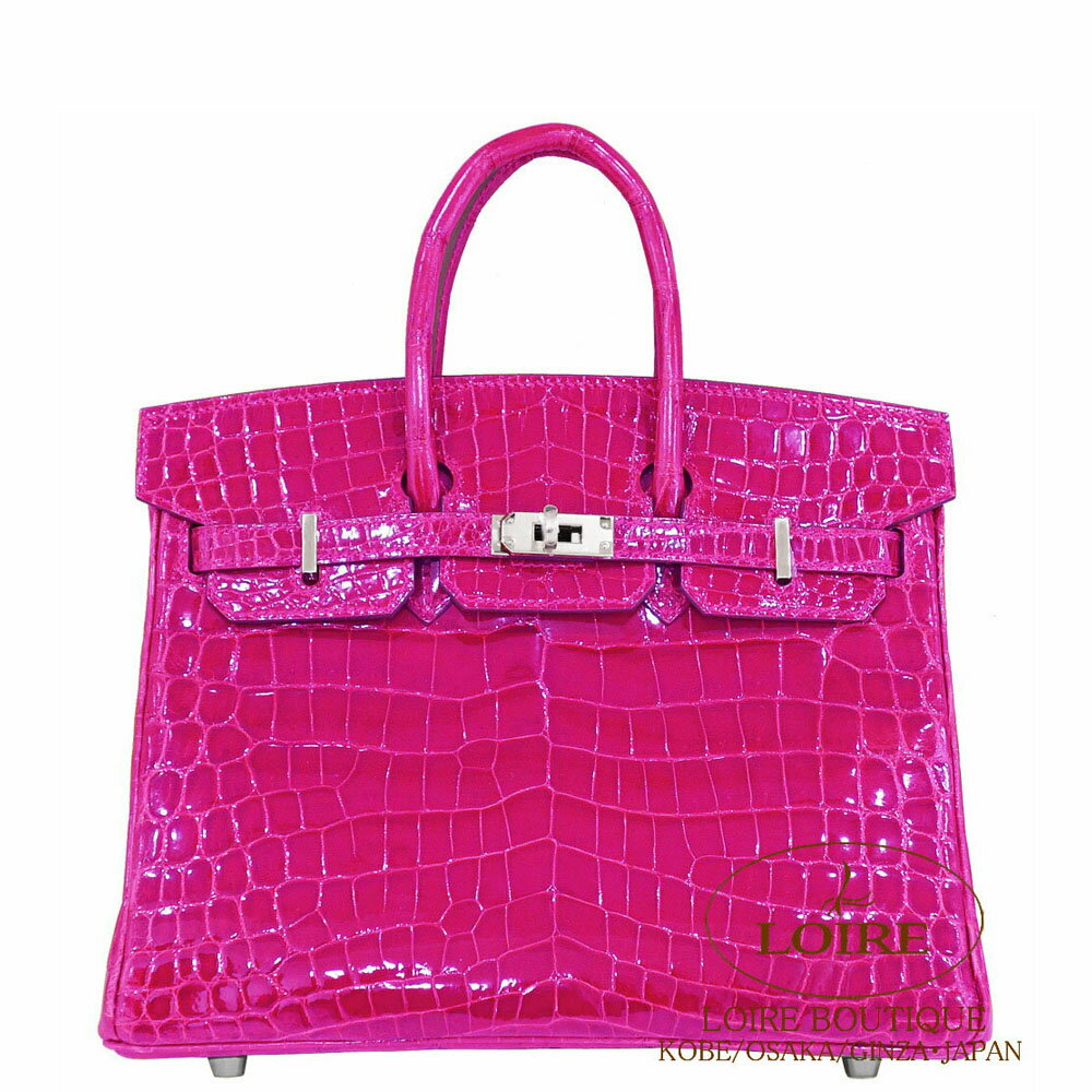 エルメス[HERMES]　バーキン 25cm[Birkin 25cm]　クロコダイル ニロティカス　ローズシェヘラザード[ROSE SHEHERAZADE(J5)]　シルバー金具