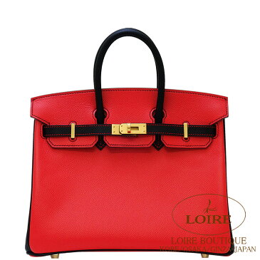 エルメス [HERMES]　バーキン 25cm [Birkin 25cm]　パーソナルオーダー　エプソン　ルージュカザック×クロ　[ROUGE CASAQUE(Q5)/NOIR(89)]　マットゴールド金具