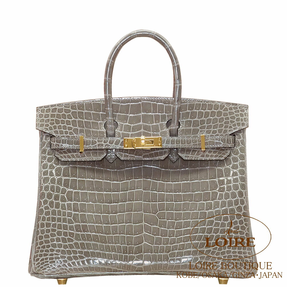 エルメス[HERMES]　バーキン 25cm[Birkin 25cm]　クロコダイル ポロサスグリトゥールトゥレール (トゥルティールグレー)　[GRIS TOURTERELLE(81)] ゴールド金具