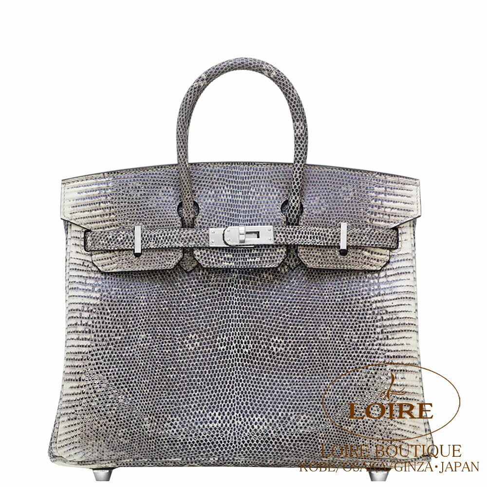 エルメス バーキン 25 オンブレ リザードナチュラ シルバー金具 HERMES Birkin 25 OMBRE(1B) Lizard Na..