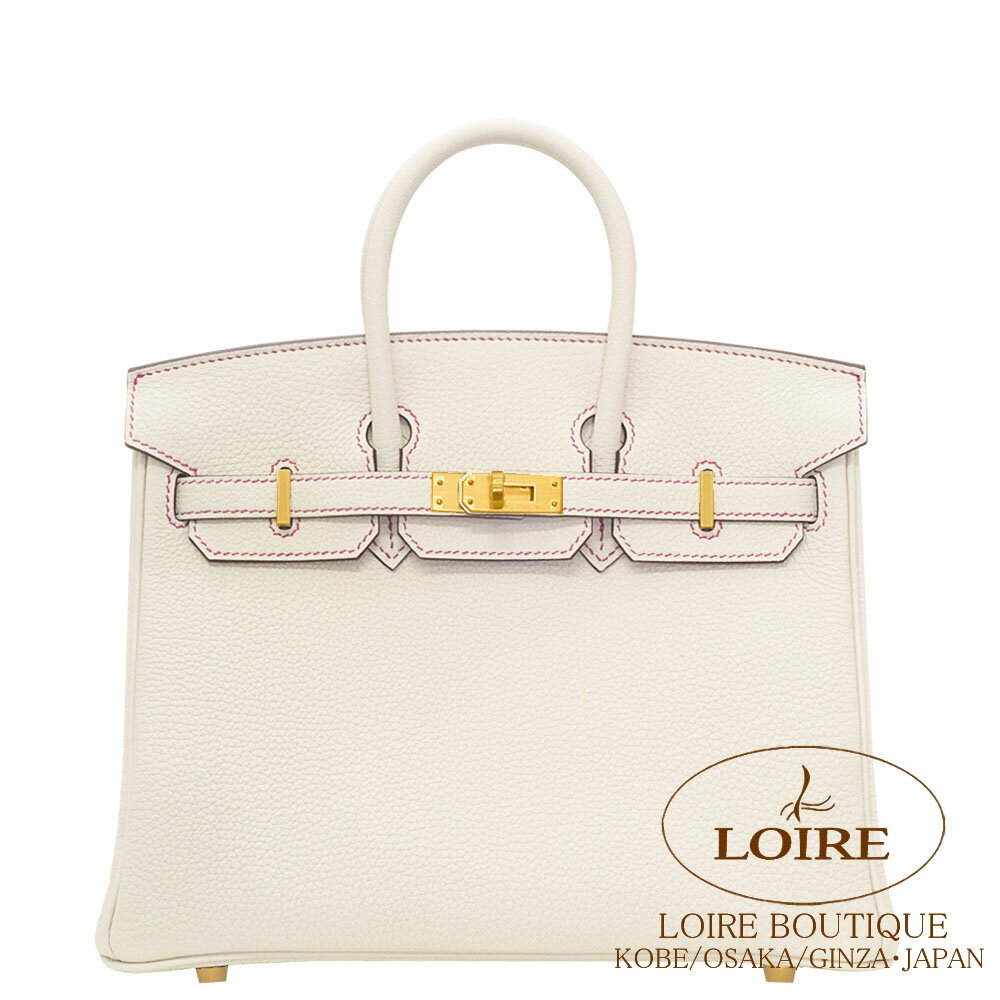 エルメス バーキン 25 パーソナル クレ×ローズパープル トゴ マットゴールド金具 HERMES Birkin 25 CRAIE(10)/ROSE POURPRE(L3) Togo Matte Goldのサムネイル