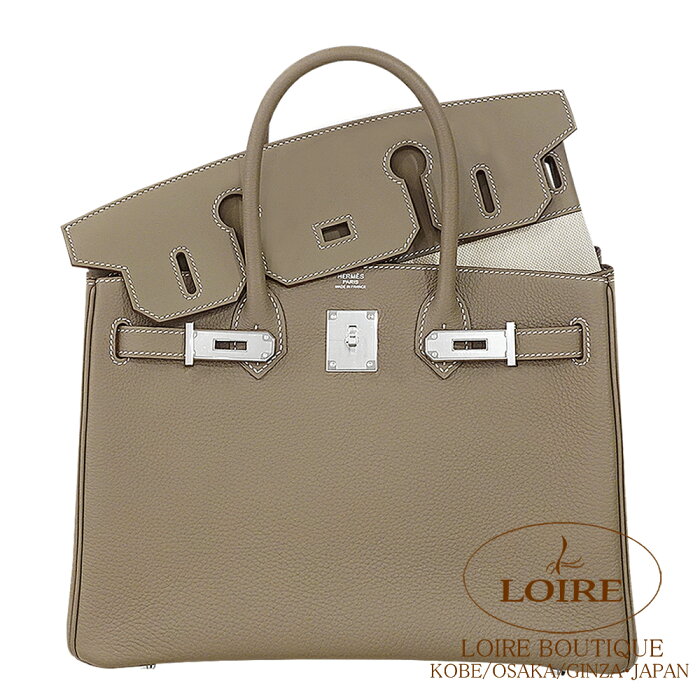 エルメス バーキン 30 3EN1 エトゥープ×ナチュラル トゴ×スイフト×キャンバス シルバー金具　HERMES Birkin 30 3EN1 ETOUPE(18)/NATUREL(26) Togo/Swift/Canvas Silver