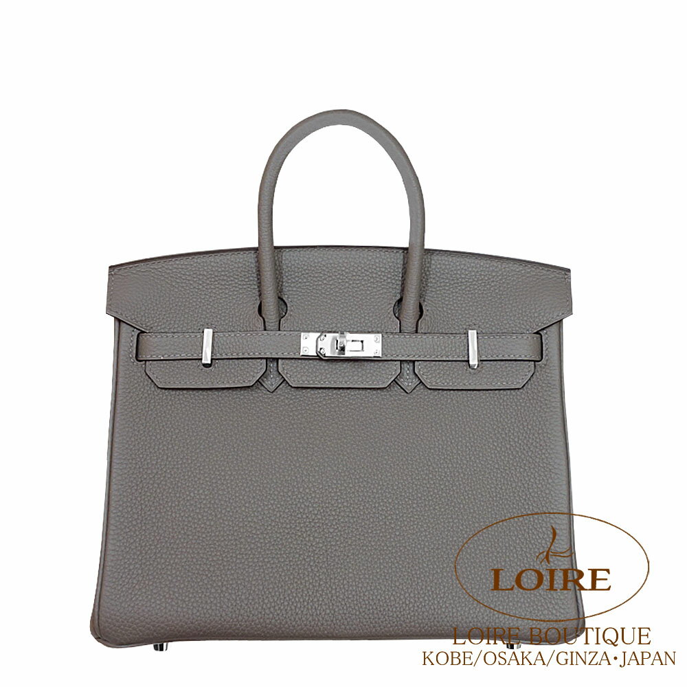 エルメス フォーマルバッグ レディース エルメス バーキン 25 グリメイヤー トゴ シルバー金具HERMES Birkin 25 GRIS MEYER(0L) Togo Silver