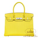 GX o[L 30 W[kiv Gv\ Vo[ HERMES Birkin 30 JAUNE DE NAPLES(9O) Epsom Silver