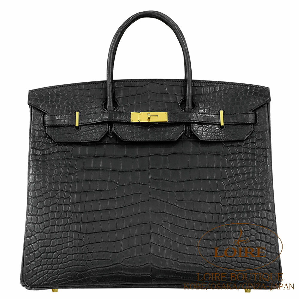 エルメス バーキン 40 クロ クロコダイル ポロサスマット ゴールド金具 HERMES Birkin 40 NOIR(89) Crocodile PorosusMatte Gold