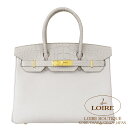 エルメス バーキン 30 タッチ グリペール トゴ×クロコダイル アリゲーターマット ゴールド金具 HERMES Birkin Touch 30 GRIS PERLE(80) Togo/Alligator Matte Gold