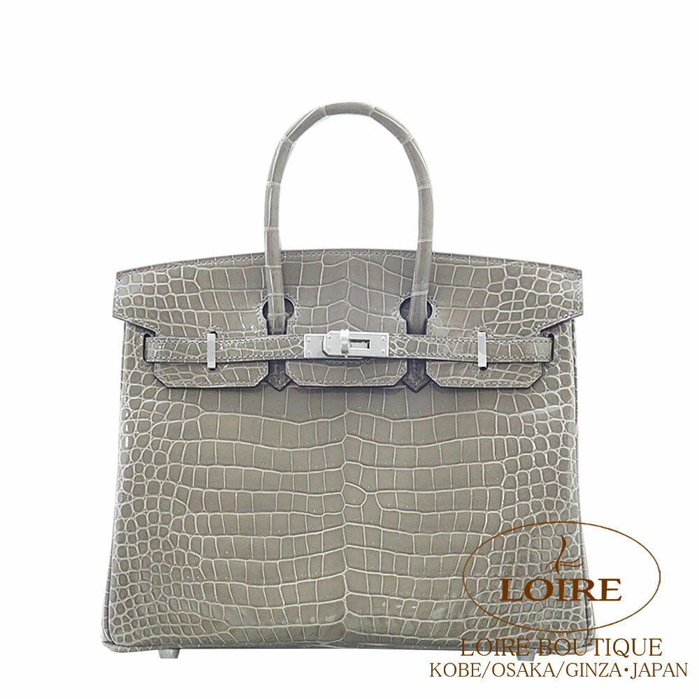 エルメス バーキン 25 グリトゥールトゥレール (トゥルティールグレー) クロコダイル ポロサス シルバー金具 HERMES Birkin 25 GRIS TOURTERELLE(81) Crocodile Porosus Silver