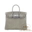 ᥹ С 25 ȥȥ졼 (ȥƥ륰졼)  ݥ С HERMES Birkin 25 GRIS TOURTERELLE(81) Crocodile Porosus Silver