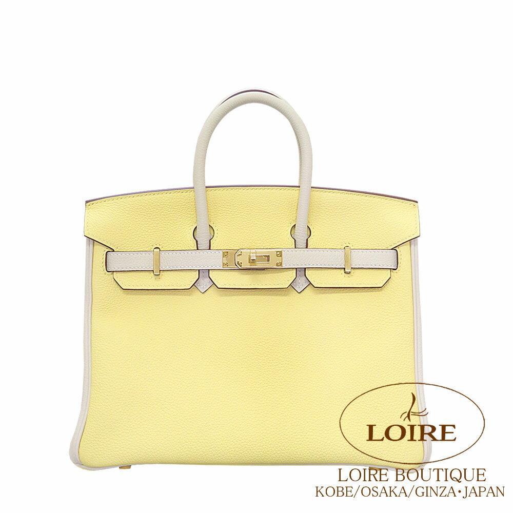 エルメス バーキン 25 パーソナル ジョーヌプッサン×クレ トゴ シャンパンゴールド金具 HERMES Birkin 25 JAUNE POUSSIN(1Z)/CRAIE(10) Togo Champagne Gold