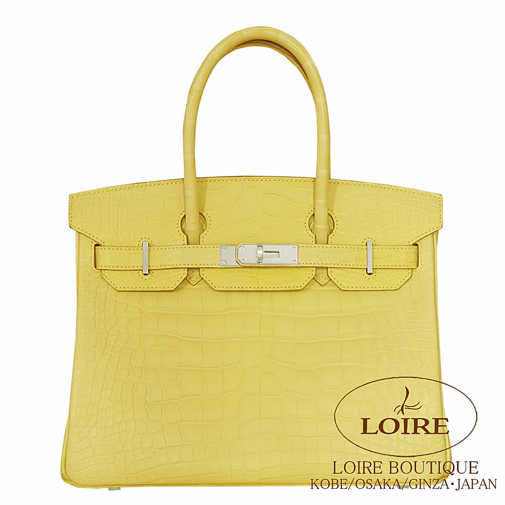 エルメス バーキン 30 ライム クロコダイル アリゲーターマット シルバー金具 HERMES Birkin 30 LIME(9..