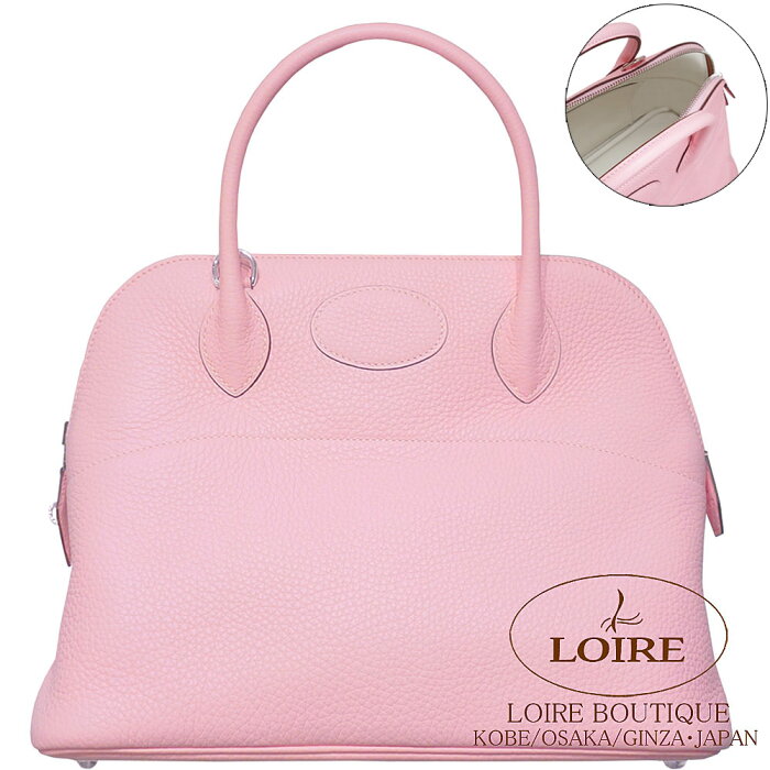 エルメス ボリード 31 ヴェルソ ローズサクラ×ナタ クレマンス シルバー金具 HERMES Bolide 31cm Verso ROSE SAKURA(3Q)/NATA(I2) Clemence Silver