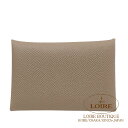 エルメス カルヴィ カードケース エトゥープ エプソン シルバー金具 HERMES Calvi Card Case ETOUPE(18) Epsom Silve...