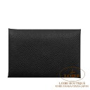 エルメス カルヴィ カードケース クロ エプソン シルバー金具 HERMES Calvi Card Case NOIR(89) Epsom Silver