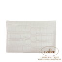エルメス カルヴィ カードケース ベトン クロコダイル アリゲーターマット シルバー金具 HERMES Calvi Card Case BETON(8L) Al...
