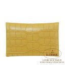 エルメス カルヴィ カードケース マイス クロコダイル アリゲーターマット シルバー金具 HERMES Calvi Card Case MAIS(1G) All...