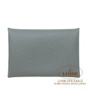 エルメス カルヴィ カードケース グリメイヤー ヴォー・エヴァーカラー シルバー金具 HERMES Calvi Card Case GRIS MEYER(0L)Evercolor Silver