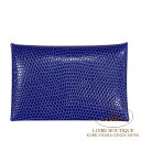 エルメス カルヴィ カードケース ブルーサフィール リザード シルバー金具 HERMES Calvi Card Case BLEU SAPHIR(73) Lizard Silver