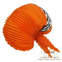 エルメス プリーツ カレ ゼブラ オレンジ シルク HERMES Plissee Carre Zebra ORANGE Silk