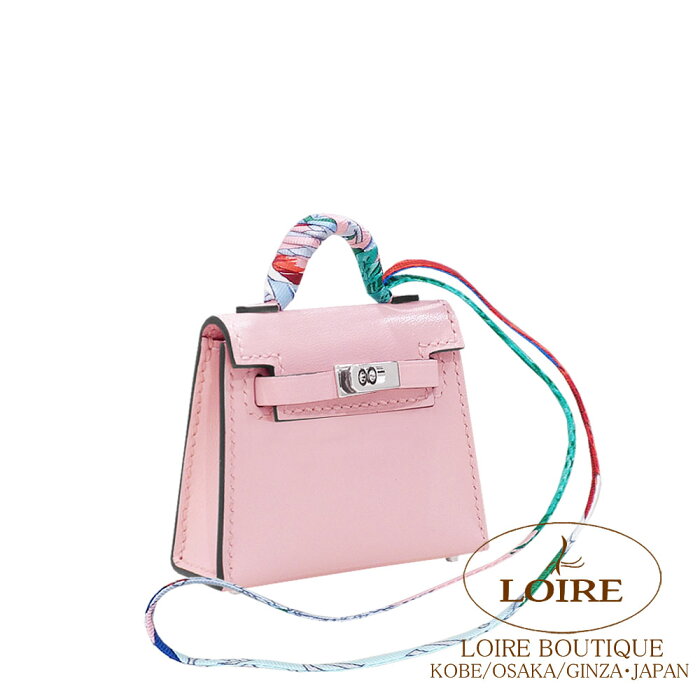 エルメス ケリートゥイリー ローズサクラ タデラクト×シルク シルバー金具 HERMES Kelly Twilly ROSE SAKURA(3Q)Tadelakt/Silk Silver