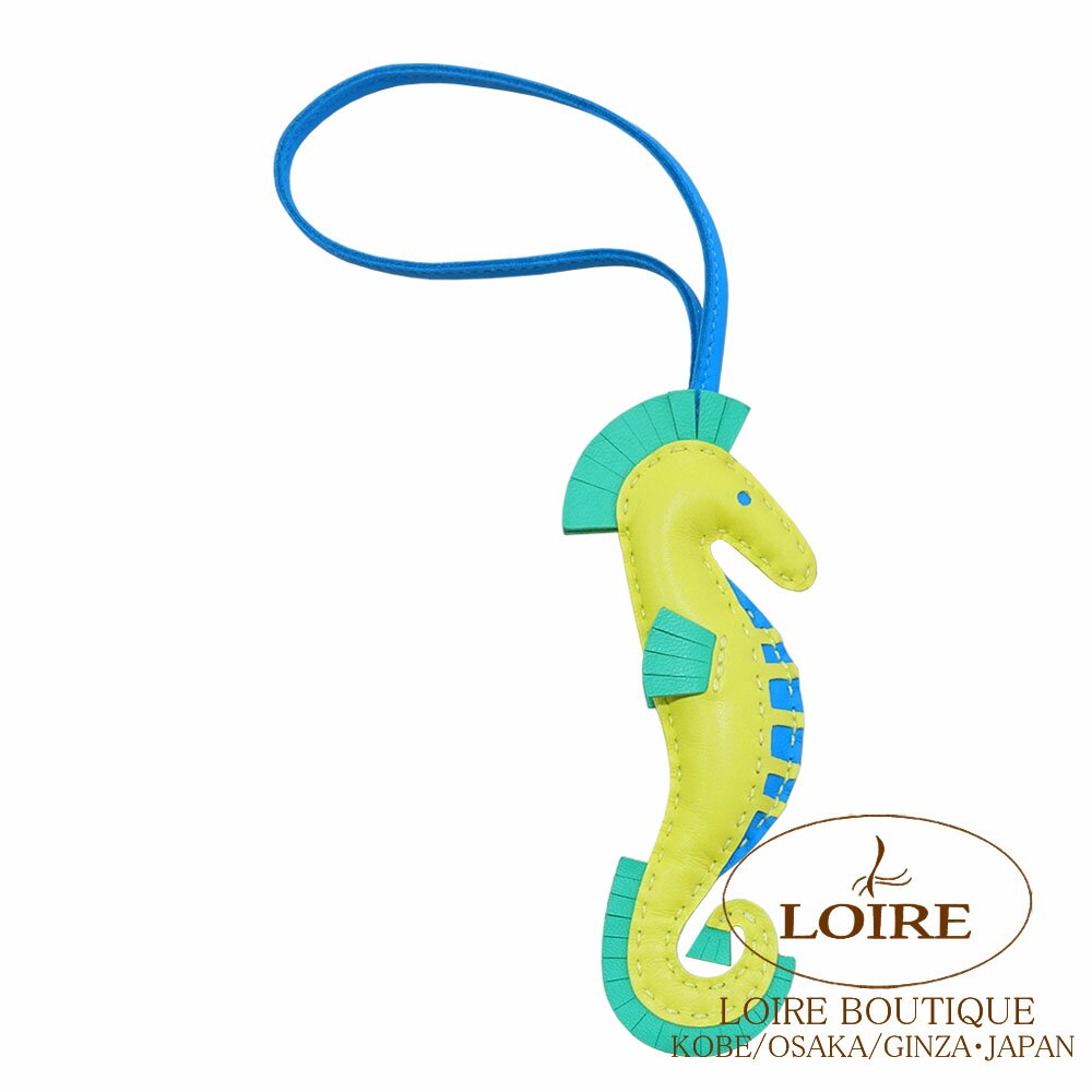 エルメス イポ チャーム ライム×ヴェールコミック×ブルーアズティック アニオン×コットン HERMES HIPPO Charm LIME(9R)/VERT COMICS(0Z) /BLEU AZTEQUE(7M) Agneau Milo Lambskinのサムネイル