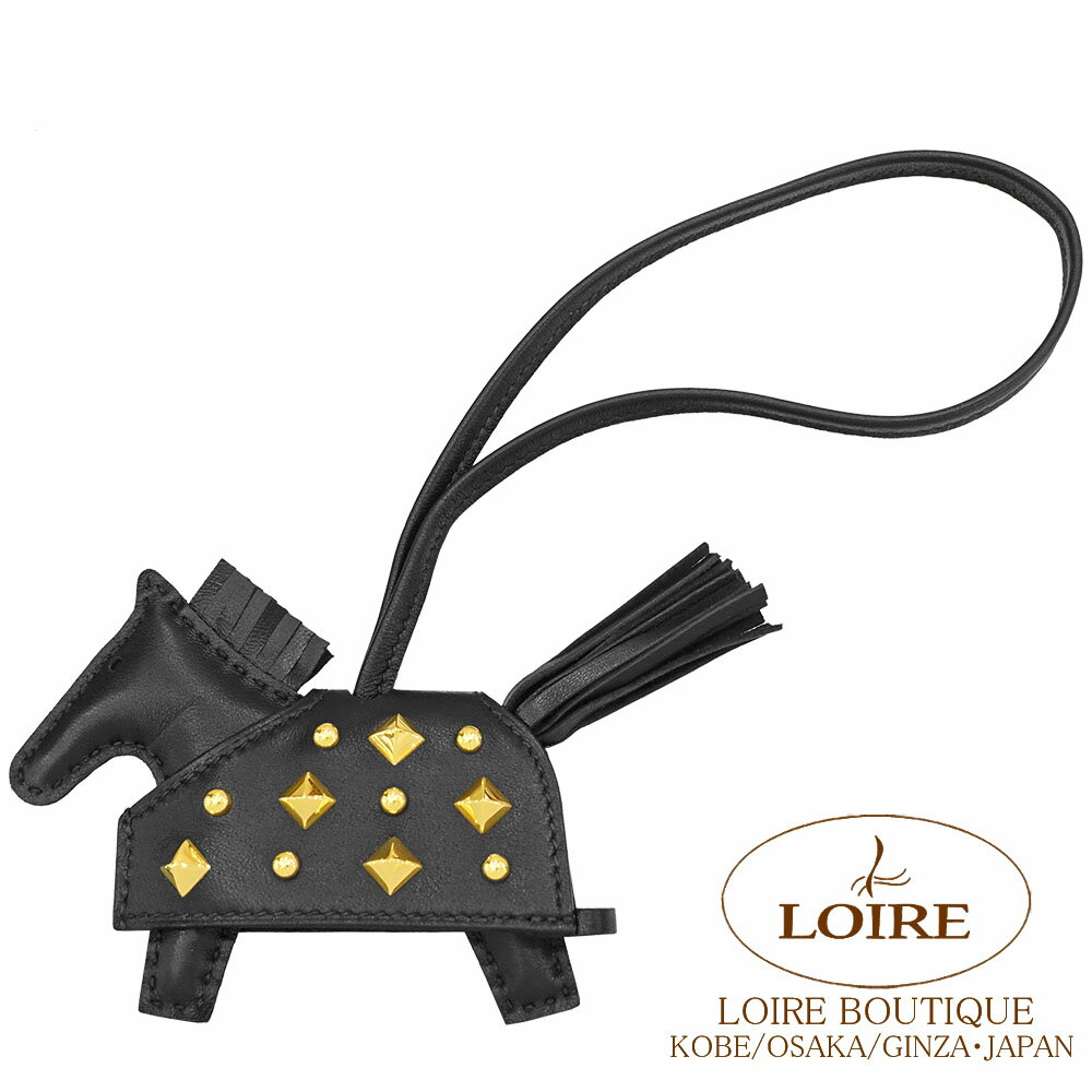 エルメス ロデオ ロベオロック PM チャーム クロ アニオン×コットン ゴールド金具HERMES RODEO ROBEO ROCK PM NOIR(89) Agneau Milo LambskinGold