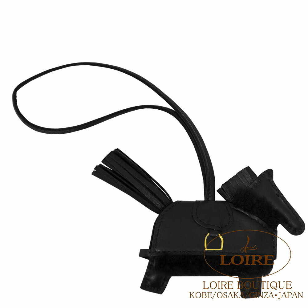 エルメス ロデオ ロベオプルシュ PM チャーム クロアニオン×スイフト×ムートン×コットン ゴールド金具 HERMES RODEO PLUSH PM NOIRLambskin/Swift/Mouton/Cotton　Gold
