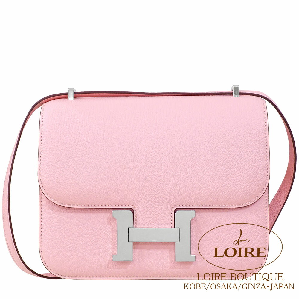 エルメス コンスタンス ミニ ローズサクラ シェーブル シルバー金具 HERMES Constance Mini ROSE SAKURA(3Q) Chevre Silver