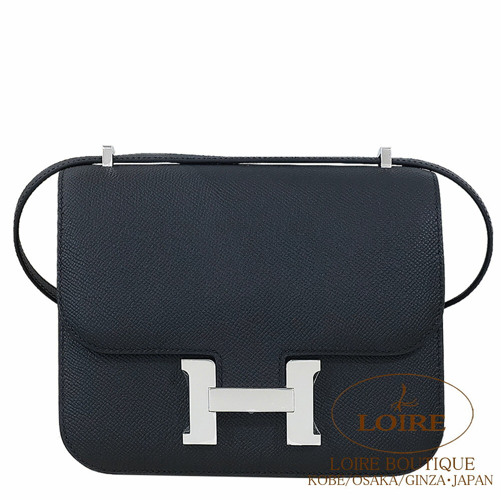エルメス コンスタンス ミニ ミラー付きクロ エプソン シルバー金具 HERMES Constance Mini NOIR(89) Epsom Silver