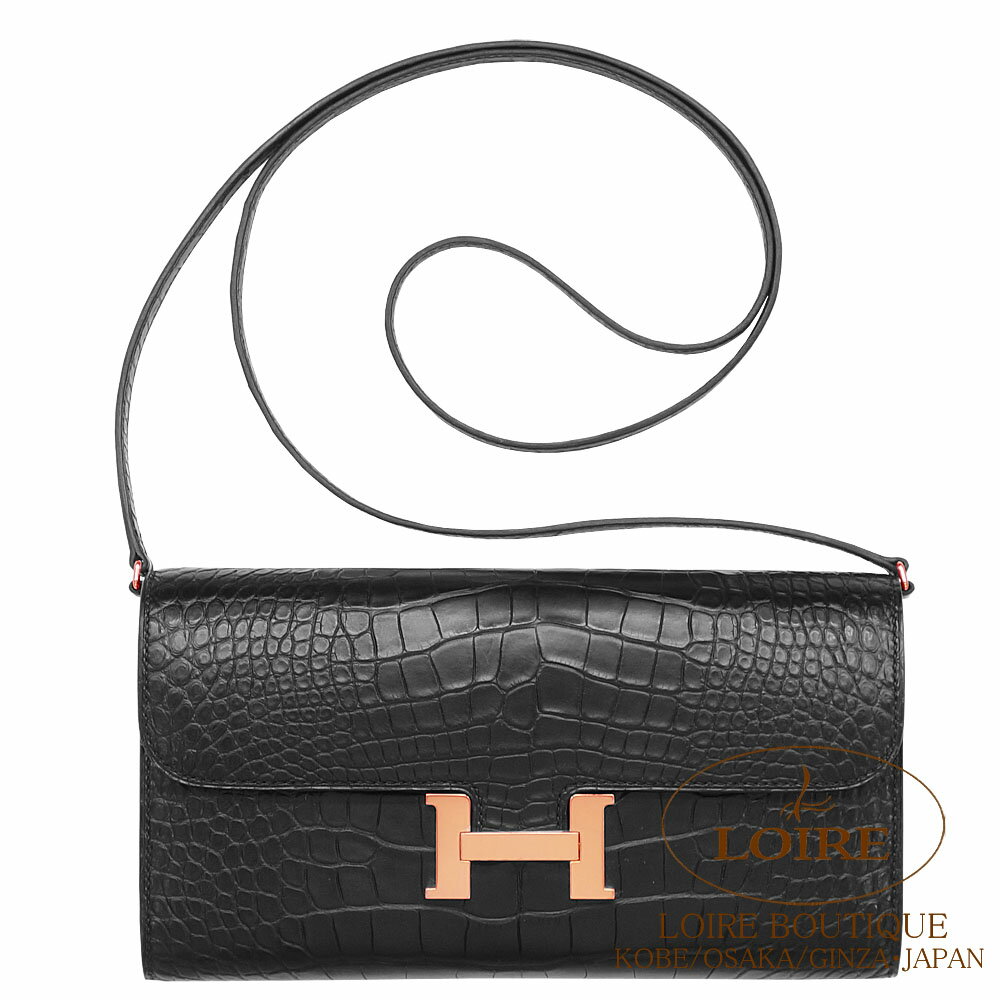エルメス コンスタンストゥー・ゴー クロ クロコダイル アリゲーターマット ローズゴールド金具 HERMES Constance To Go NOIR(89) Crocodile Alligator Mat Rose Goldのサムネイル