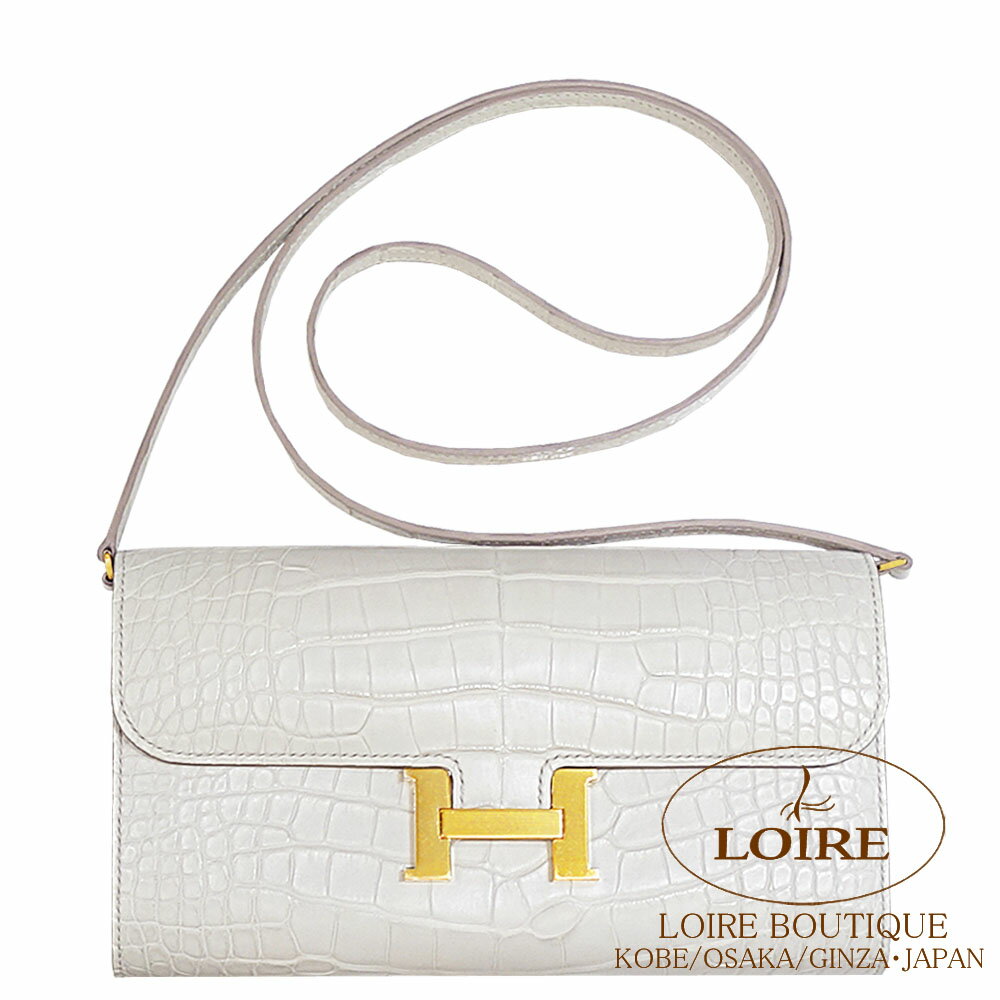 エルメス コンスタンストゥー・ゴー ベトン クロコダイル アリゲーターマット ゴールド金具 HERMES Constance To Go BETON(8L) Crocodile Alligator Matte Gold