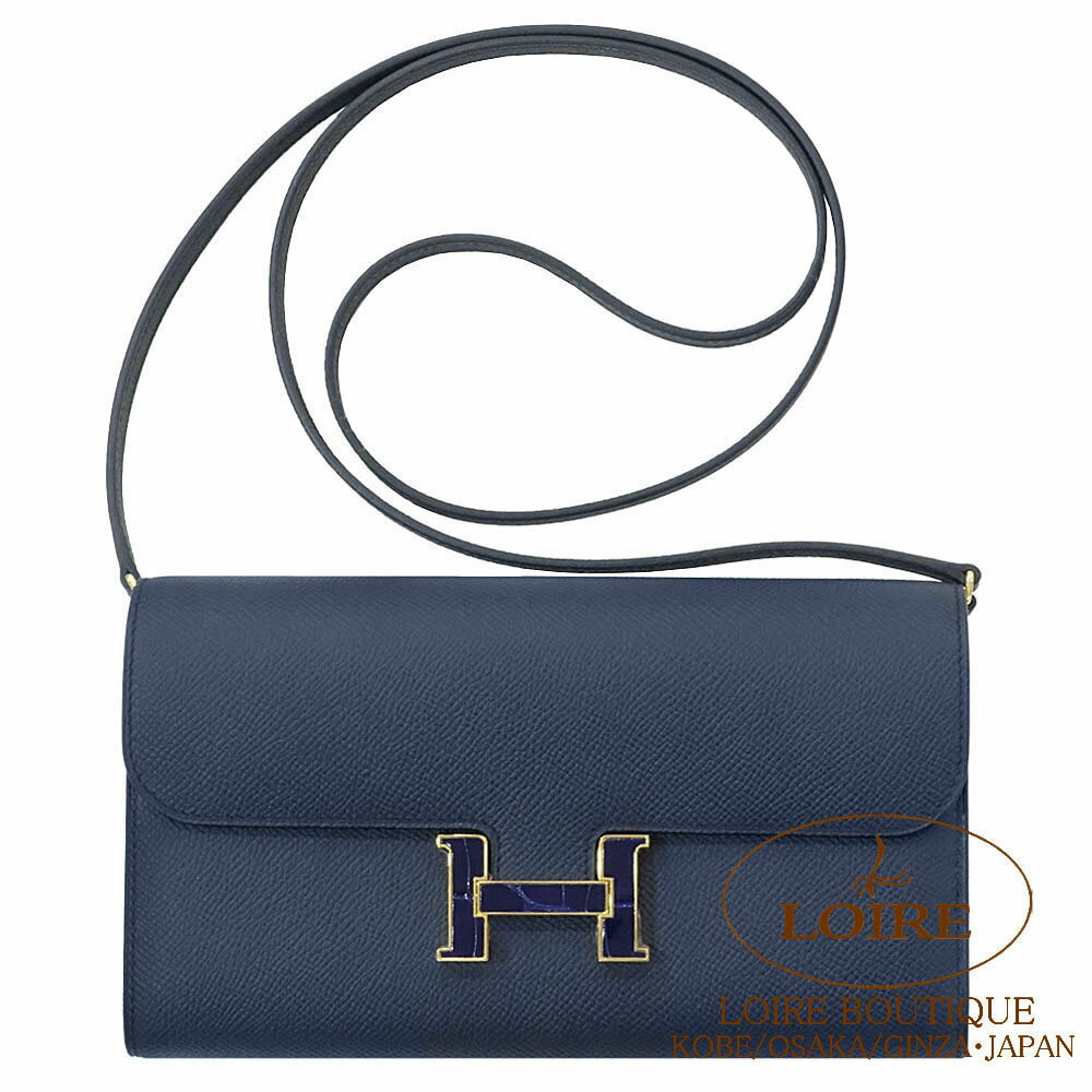 エルメス コンスタンストゥー・ゴー ブルーインディゴ エプソン×クロコダイル アリゲーター ゴールド金具 HERMES Constance To Go BLEU INDIGO(76) Epsom/Crocodile Alligator Goldのサムネイル