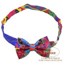エルメス チョウタイ (レディース) ルージュ×ブルー シルク HERMES Bow tie (Ladies) ROUGE/BLEU Silk