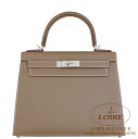 エルメス ケリー 28 外縫 エトゥープ エプソン シルバー金具 HERMES Kelly 28 Sellier ETOUPE(18) Epsom Silver