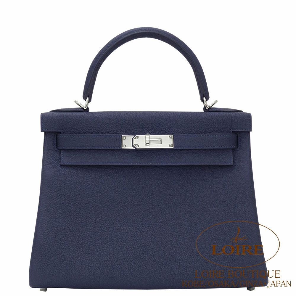 エルメス ケリー 28 内縫 ブルーニュイ トゴ シルバー金具 HERMES Kelly 28 Retourne BLEU NUIT(2Z) Togo Silverのサムネイル