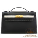 エルメス ポシェットケリー パーソナル クロ×クレ スイフト ゴールド金具 HERMES Pochette Kelly NOIR(89)/CRAIE(10) Swift Gold